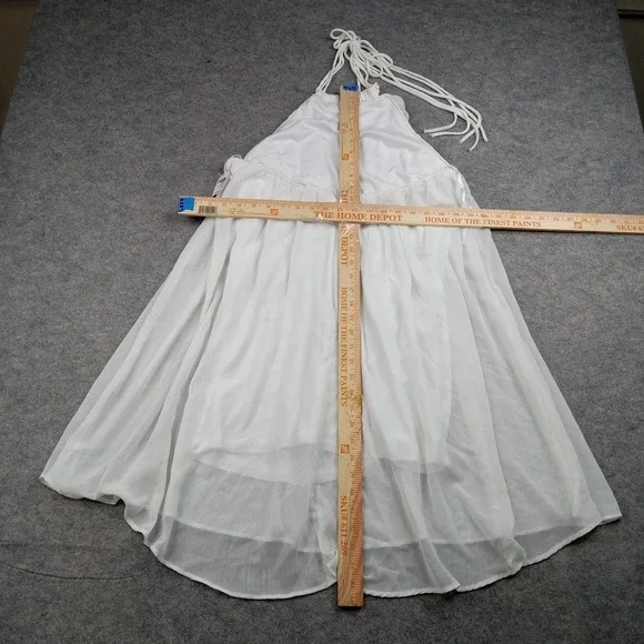 Charlotte Russe Dress Womens Medium White Halter Sundress Lined Polyester Summer - Picture 4 of 7